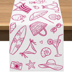 Vohado Bach Island table runner for bachelorette party decor