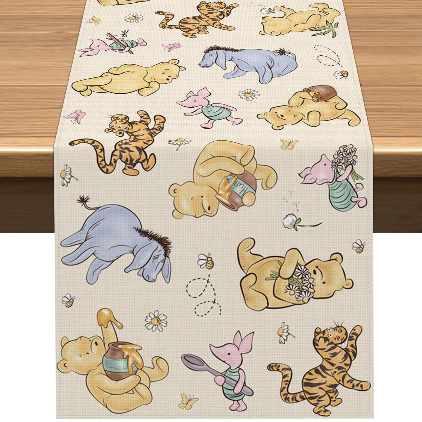 Vohado Classic Bear table runner for baby shower on dining table