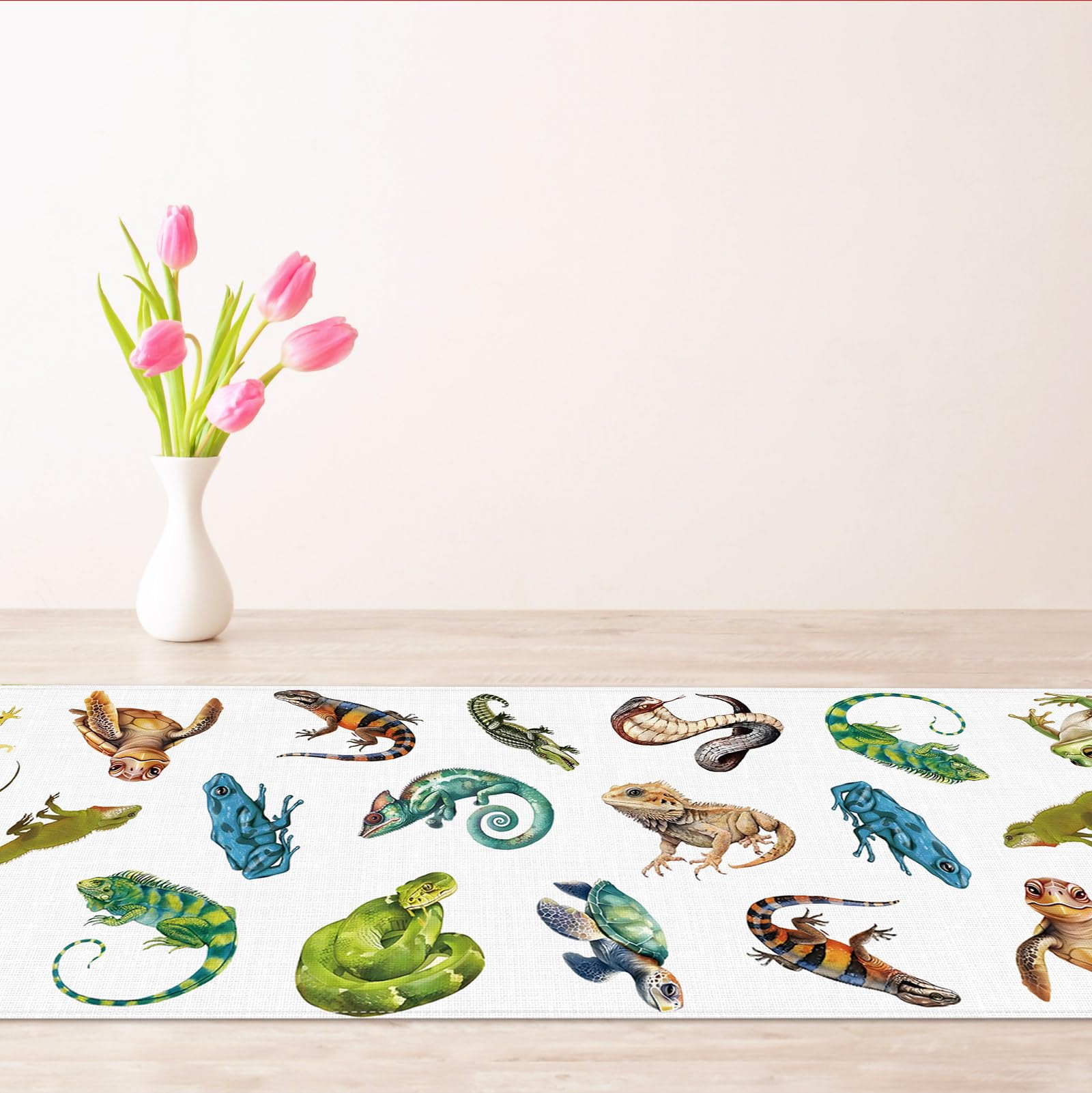 Vohado dining room table runner suitable for reptile party decor