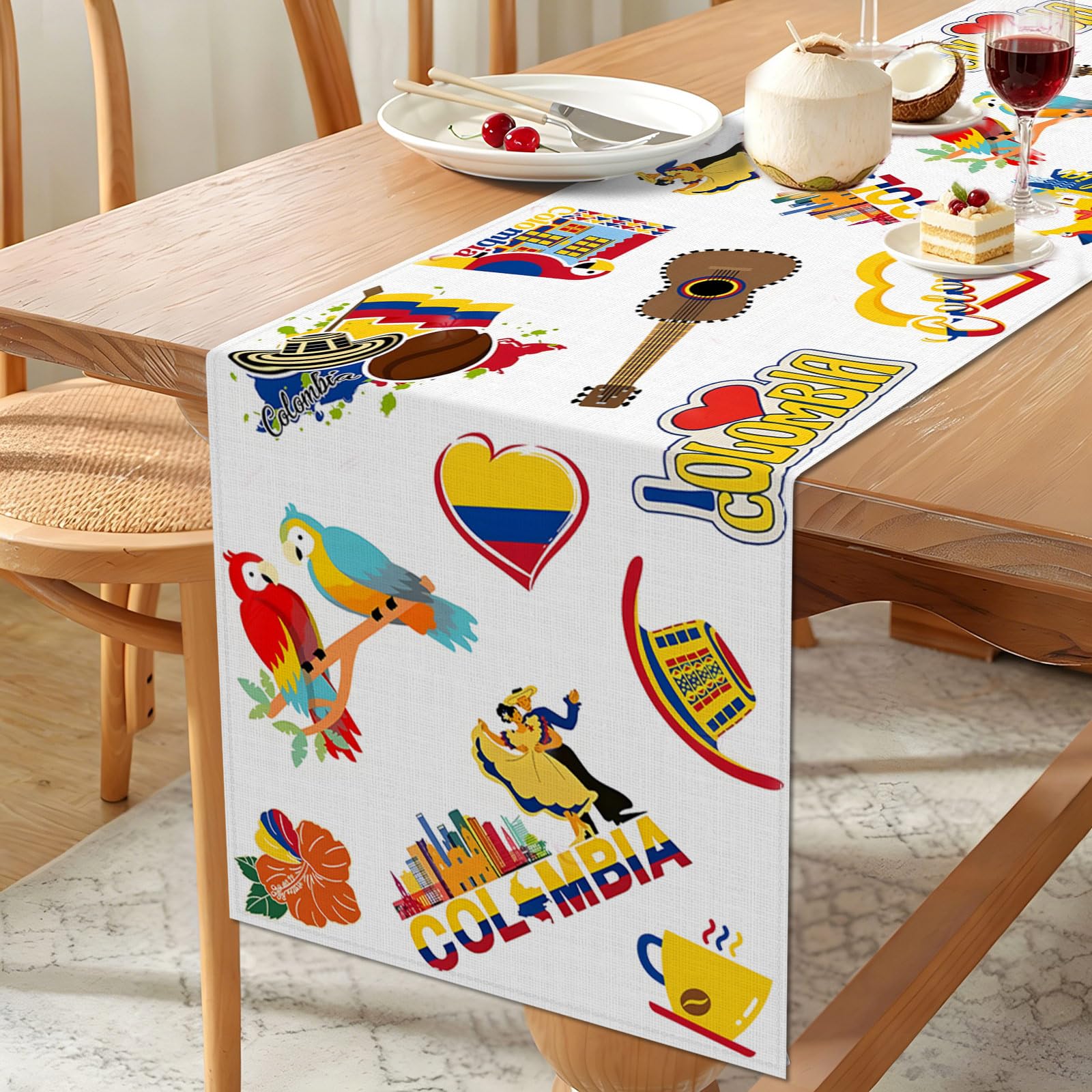 Independence Day patriotic table runner by Vohado Colombia