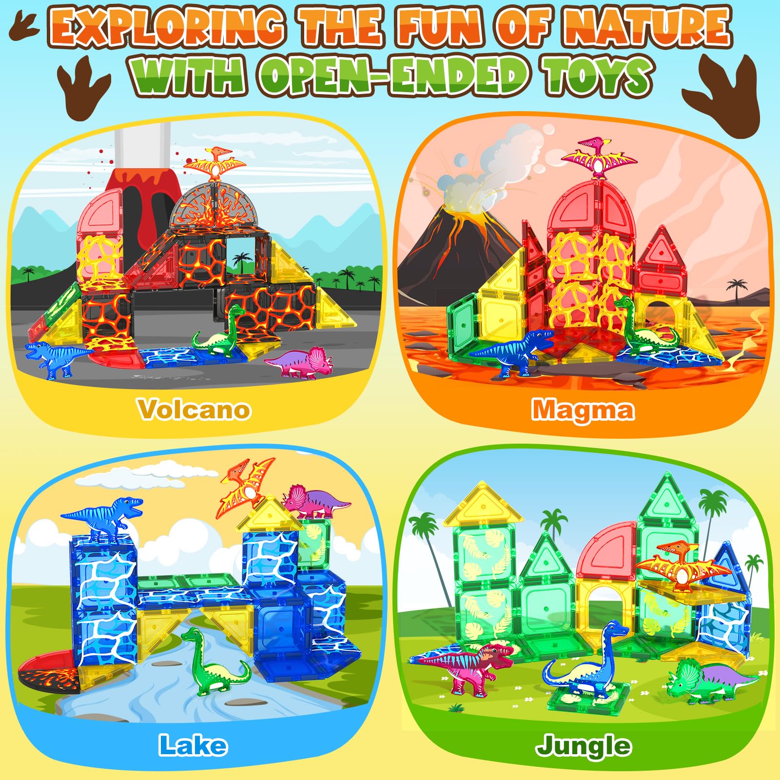 Volcano lava adventure tile set concept image