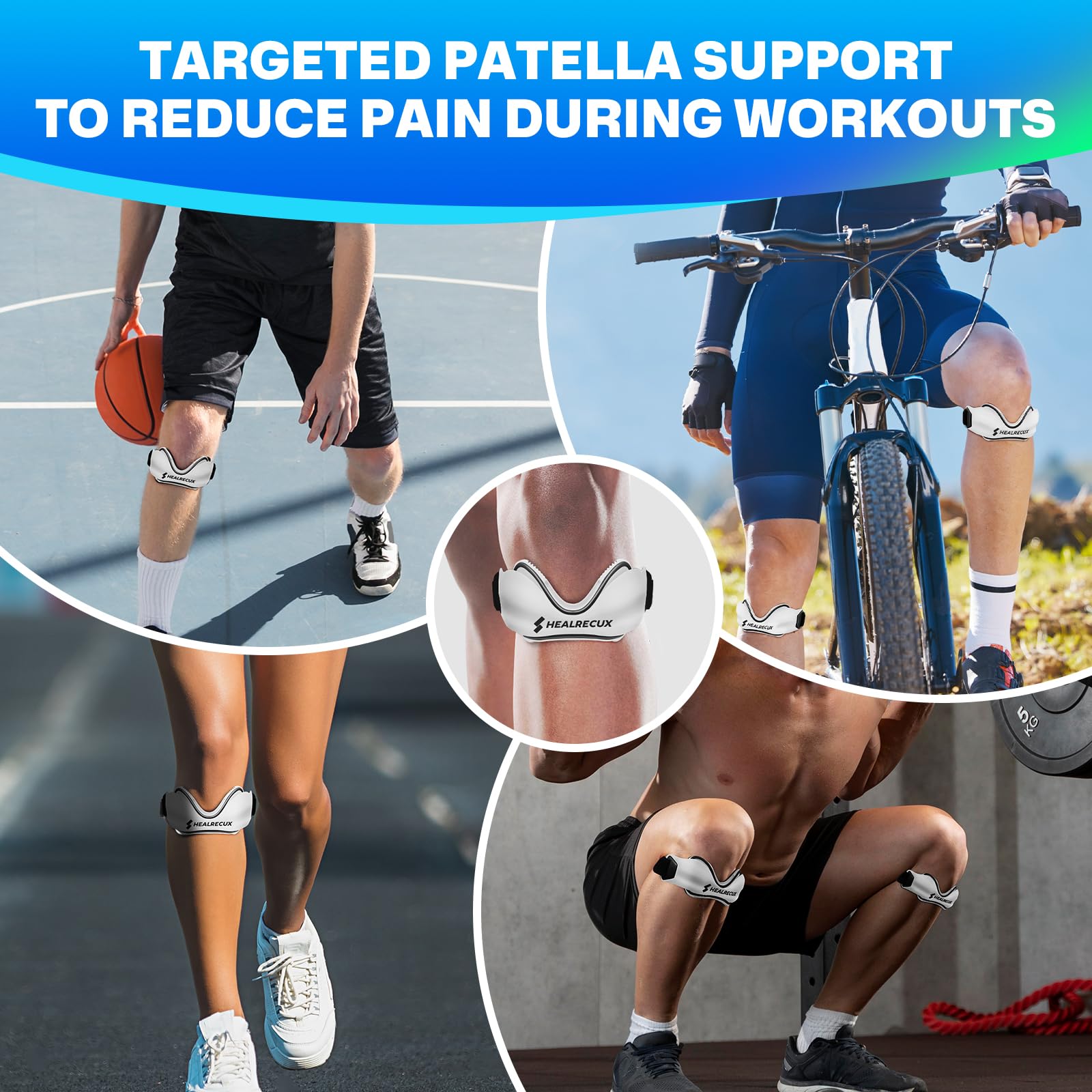 Patellar strap used during basketball and other sports