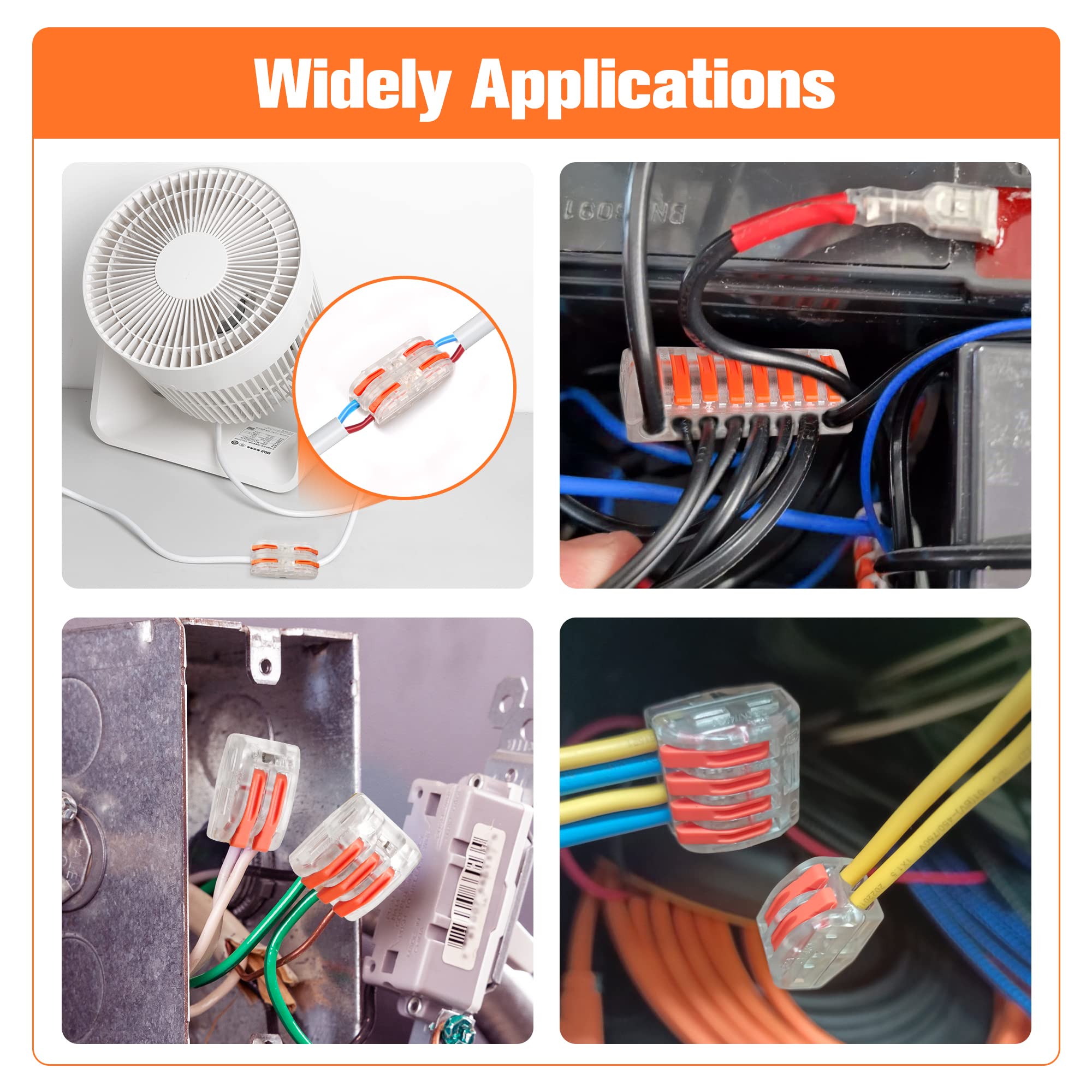 voltage test hole design lever wire connectors packaging