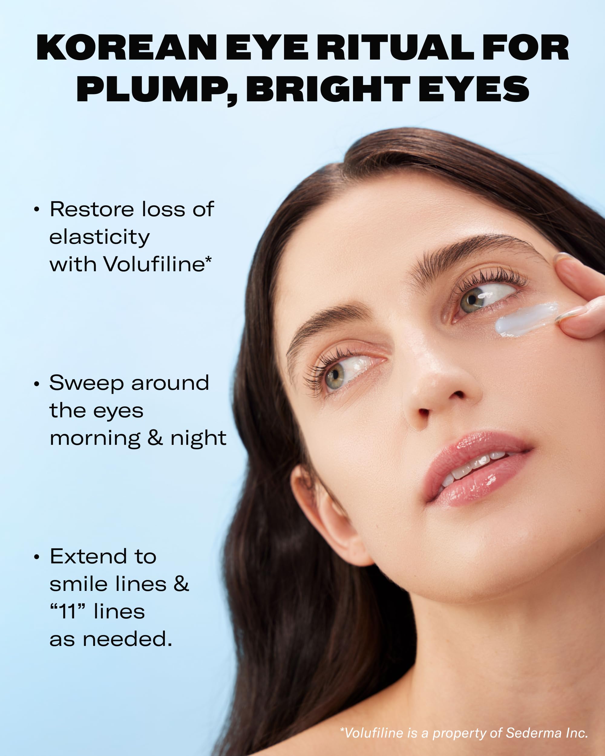Volufiline eye cream for lifting around eyes closeup