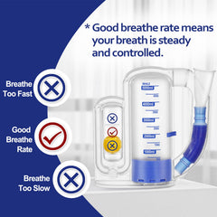 Volumetric deep breathing trainer with 5000ml capacity