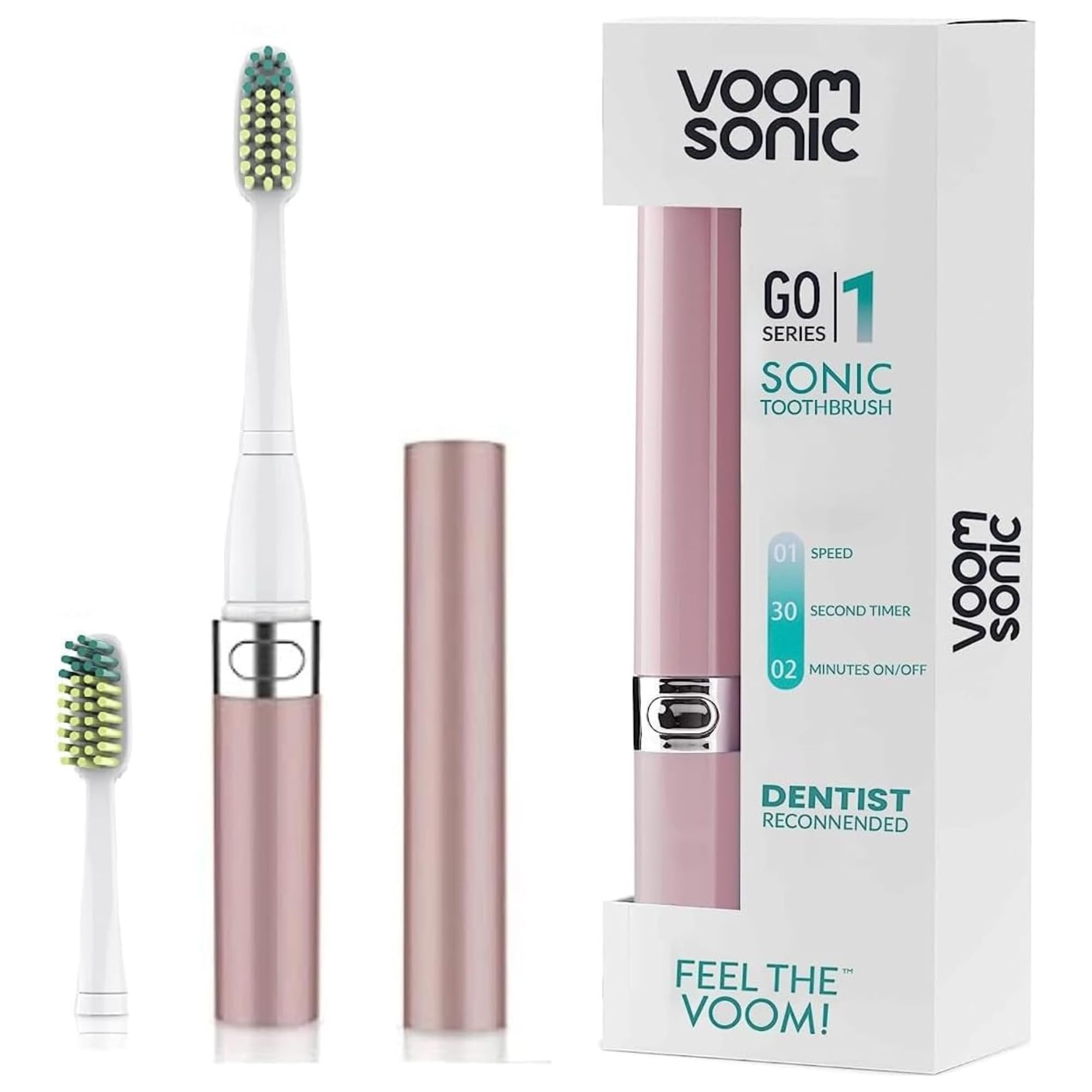 Go 1 Series Metallic Rose toothbrush detail