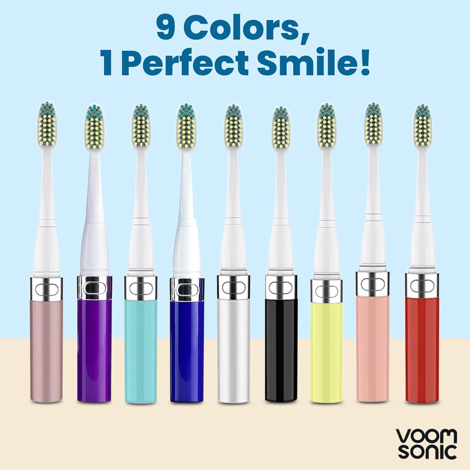 Compact travel toothbrush 6.5 inches long and light 2.5 oz