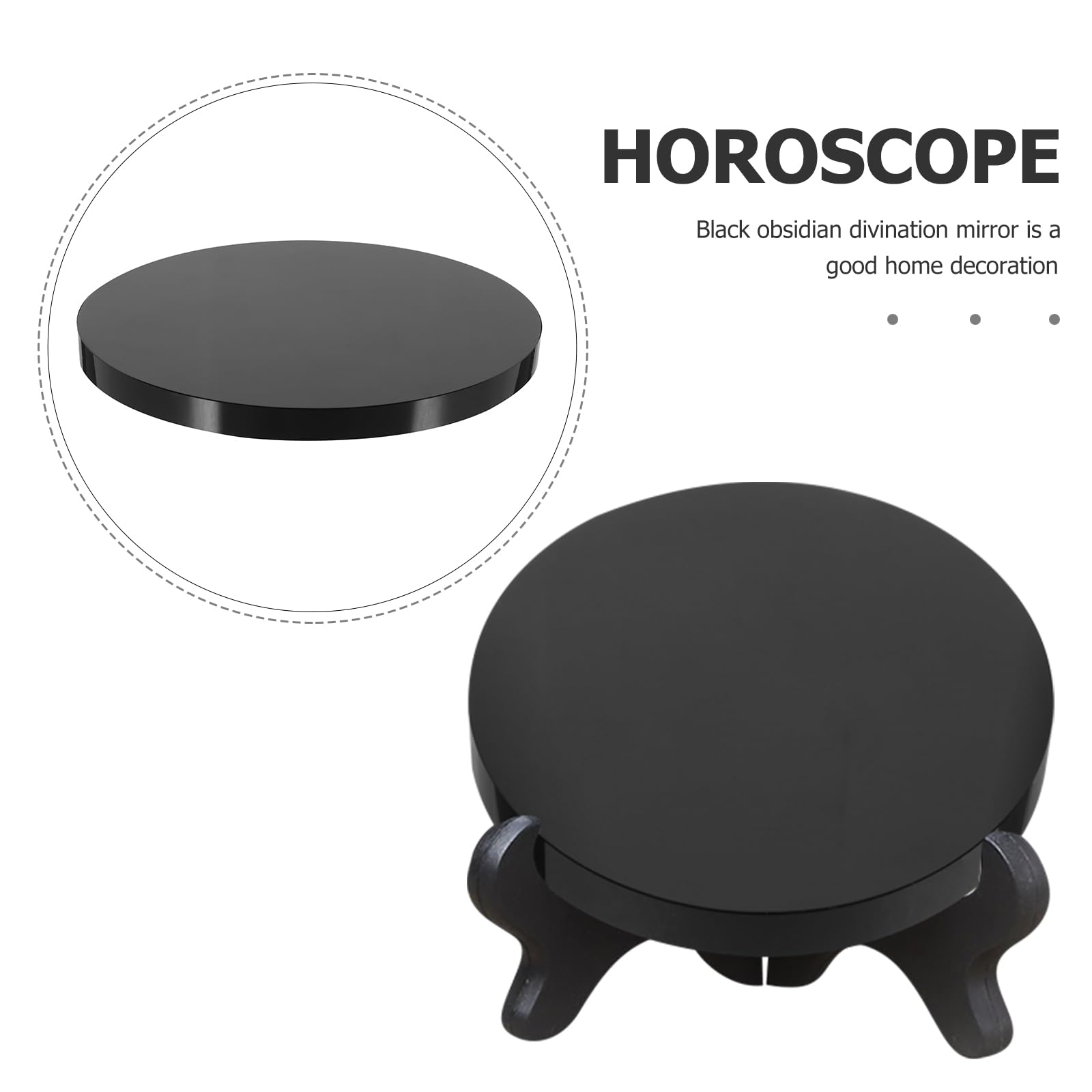 Feng Shui decor black obsidian circle disc