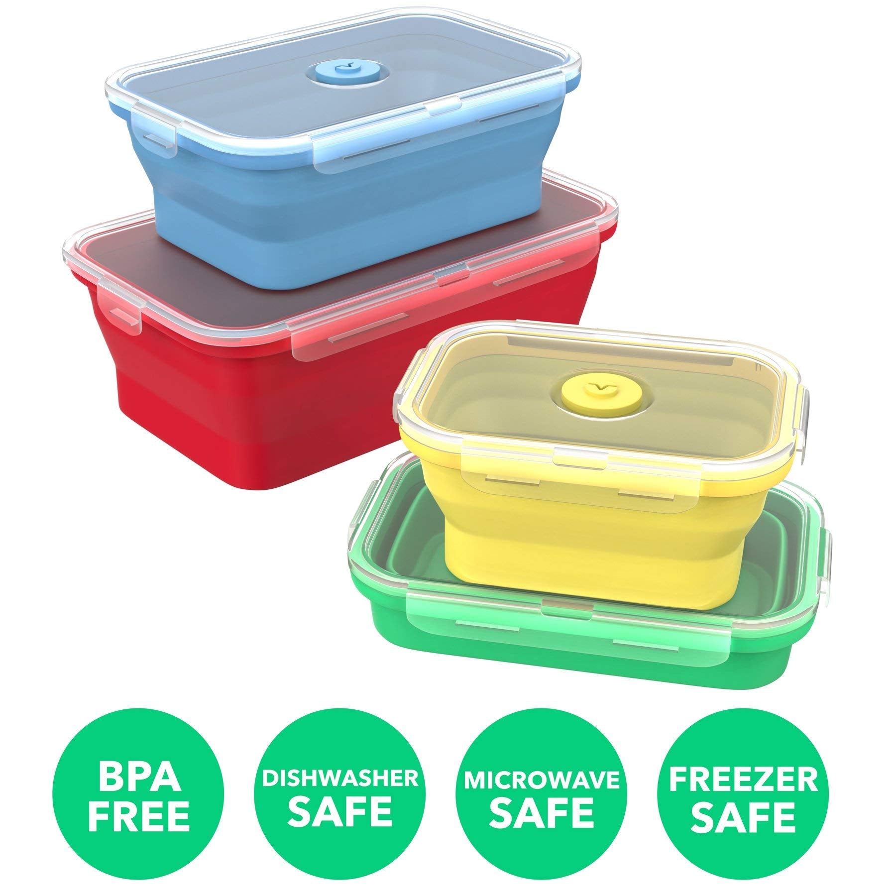 Microwave safe silicone storage containers for leftovers
