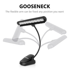 9 LED clip on piano light close up