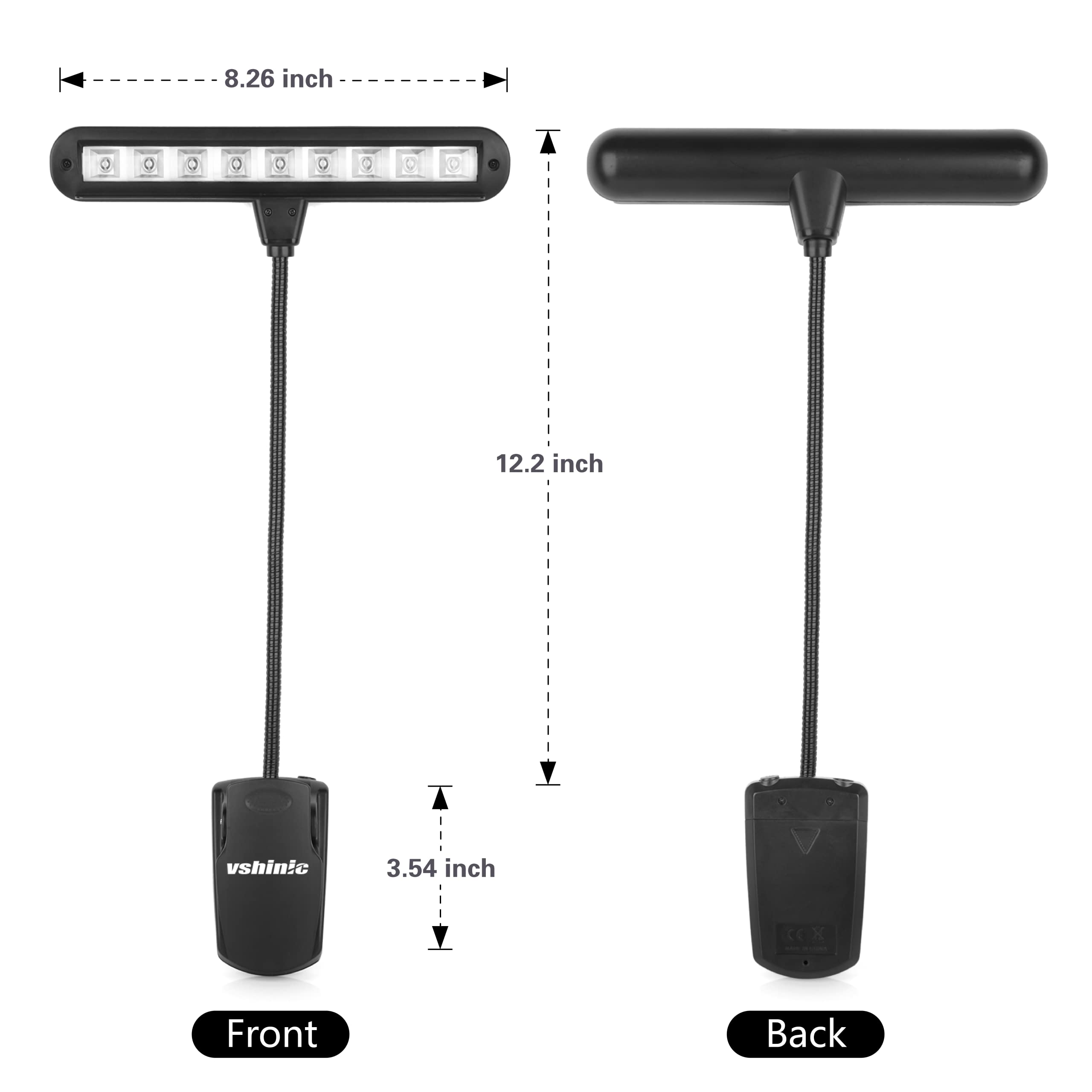 Light attached to music stand for reading and crafts