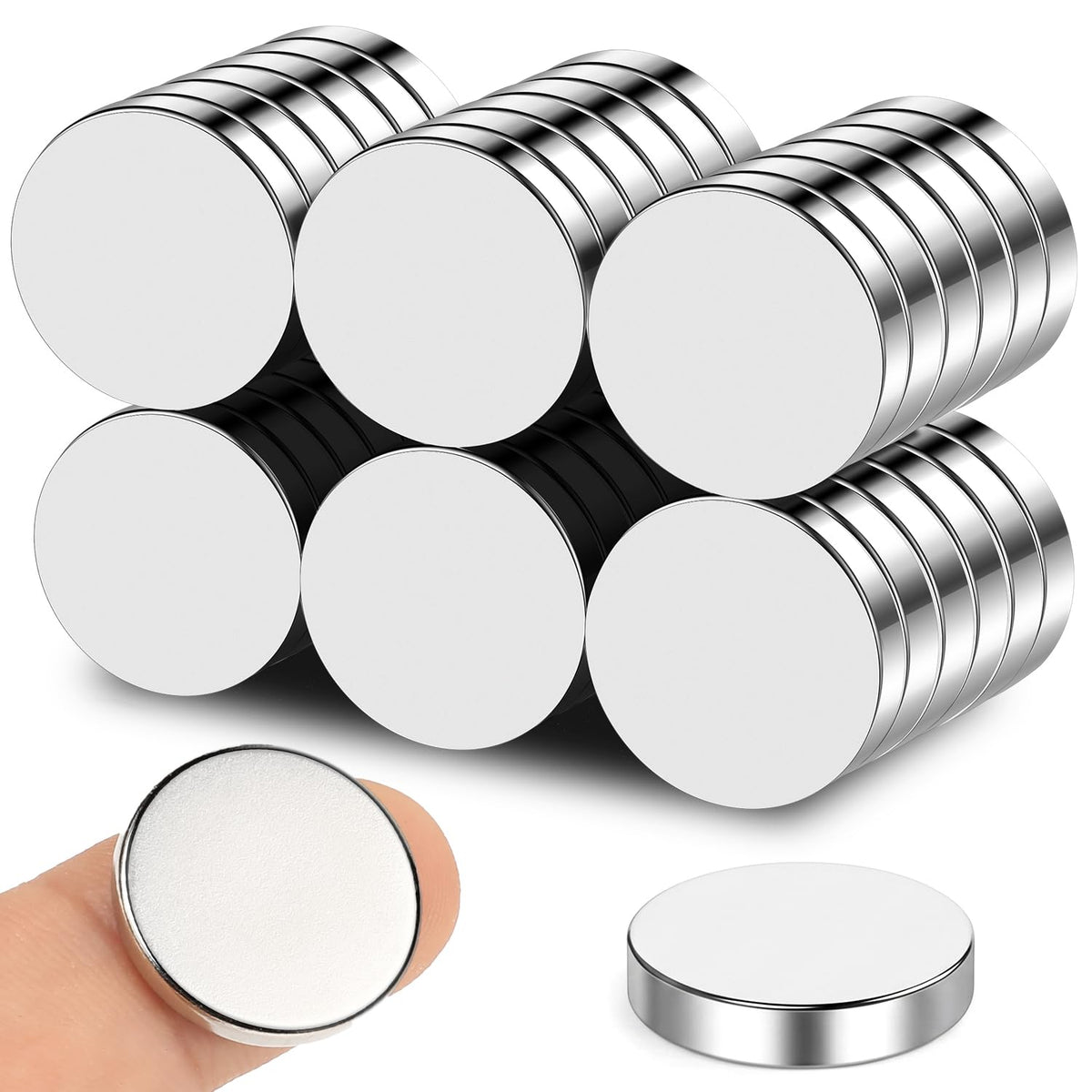 VSKIZ 35Pcs small magnets in clear plastic box