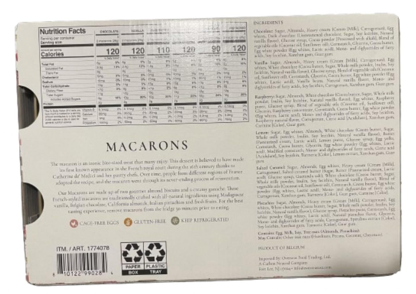 Six flavor macarons assortment chocolate vanilla raspberry salted caramel lemon pistachio