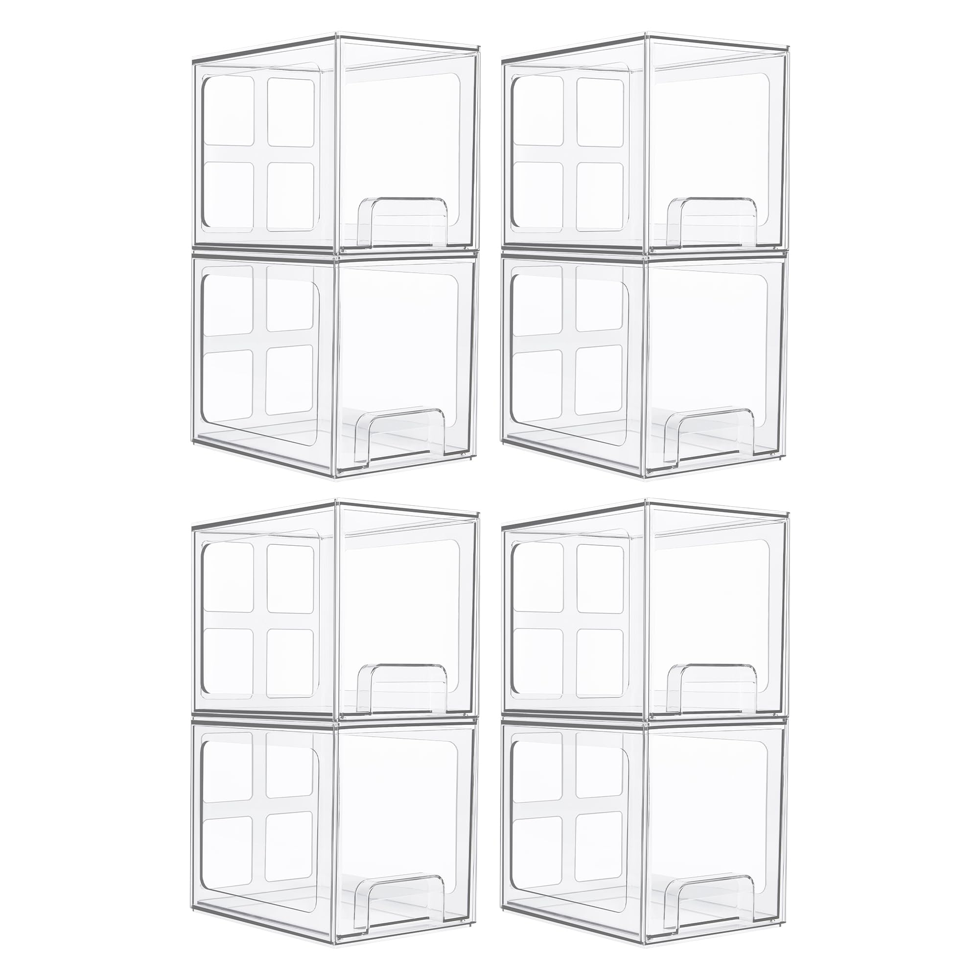vtopmart under sink organizer drawers set under cabinet in clear acrylic