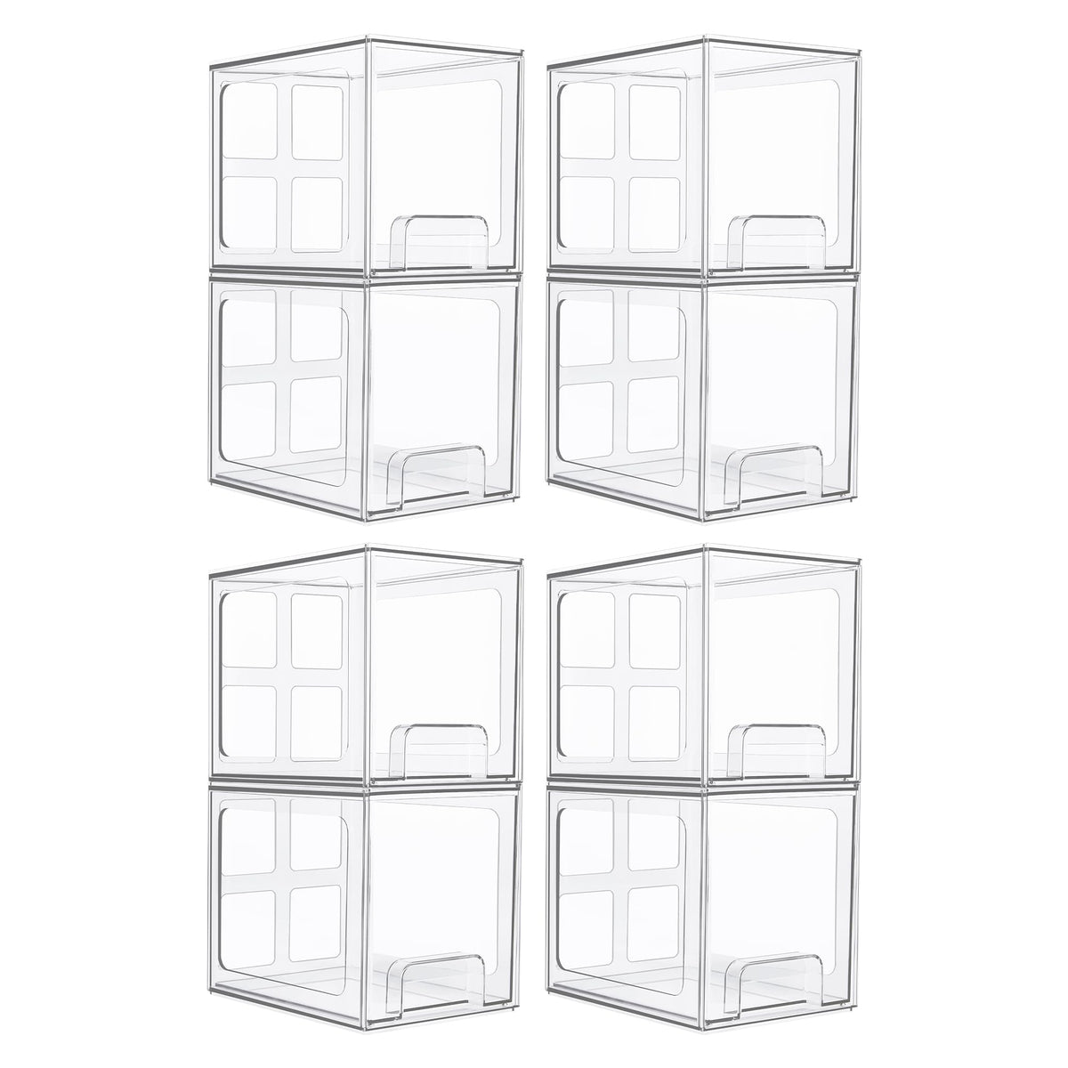 vtopmart under sink organizer drawers set under cabinet in clear acrylic