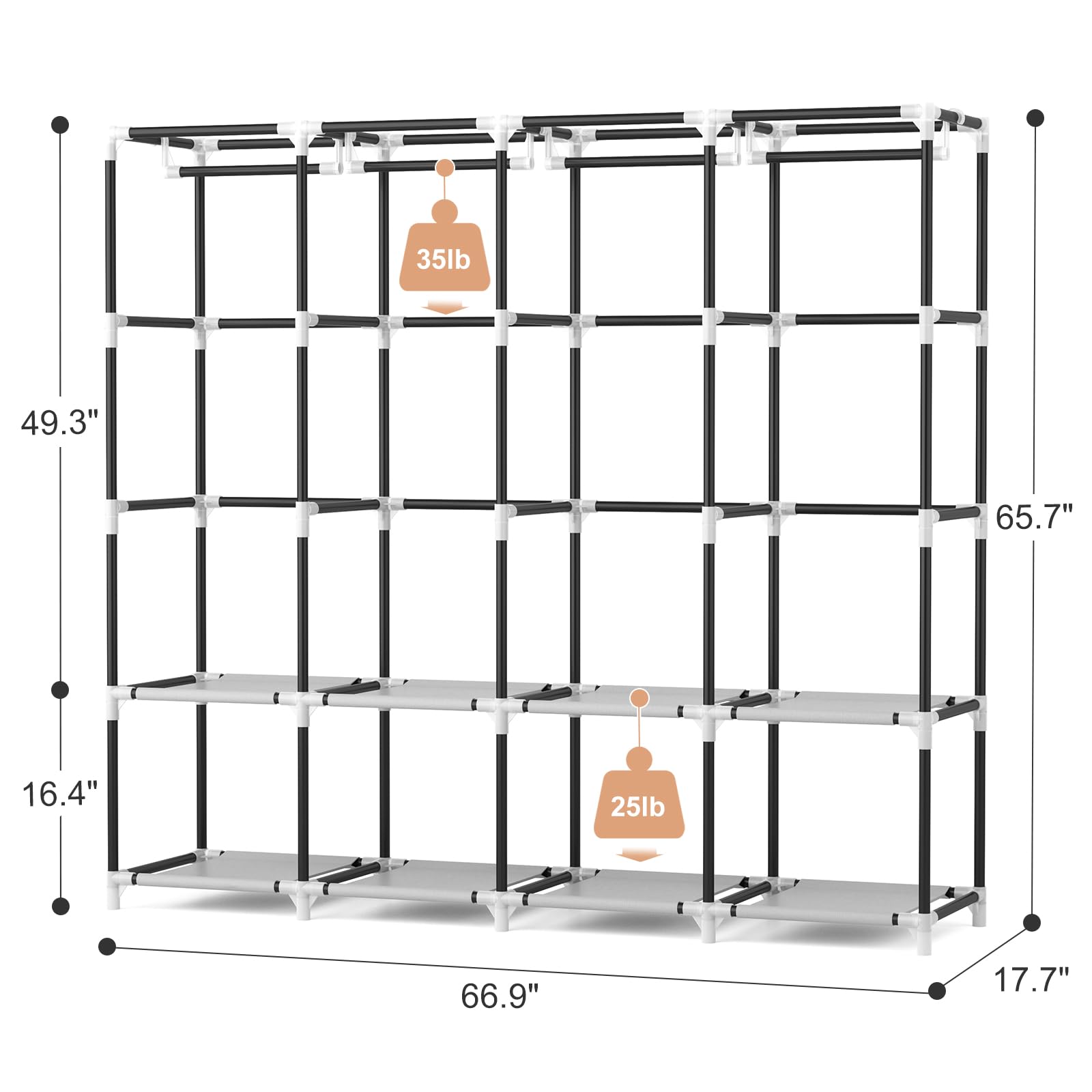 Wardrobe closet cover with zipper and Velcro by VTRIN