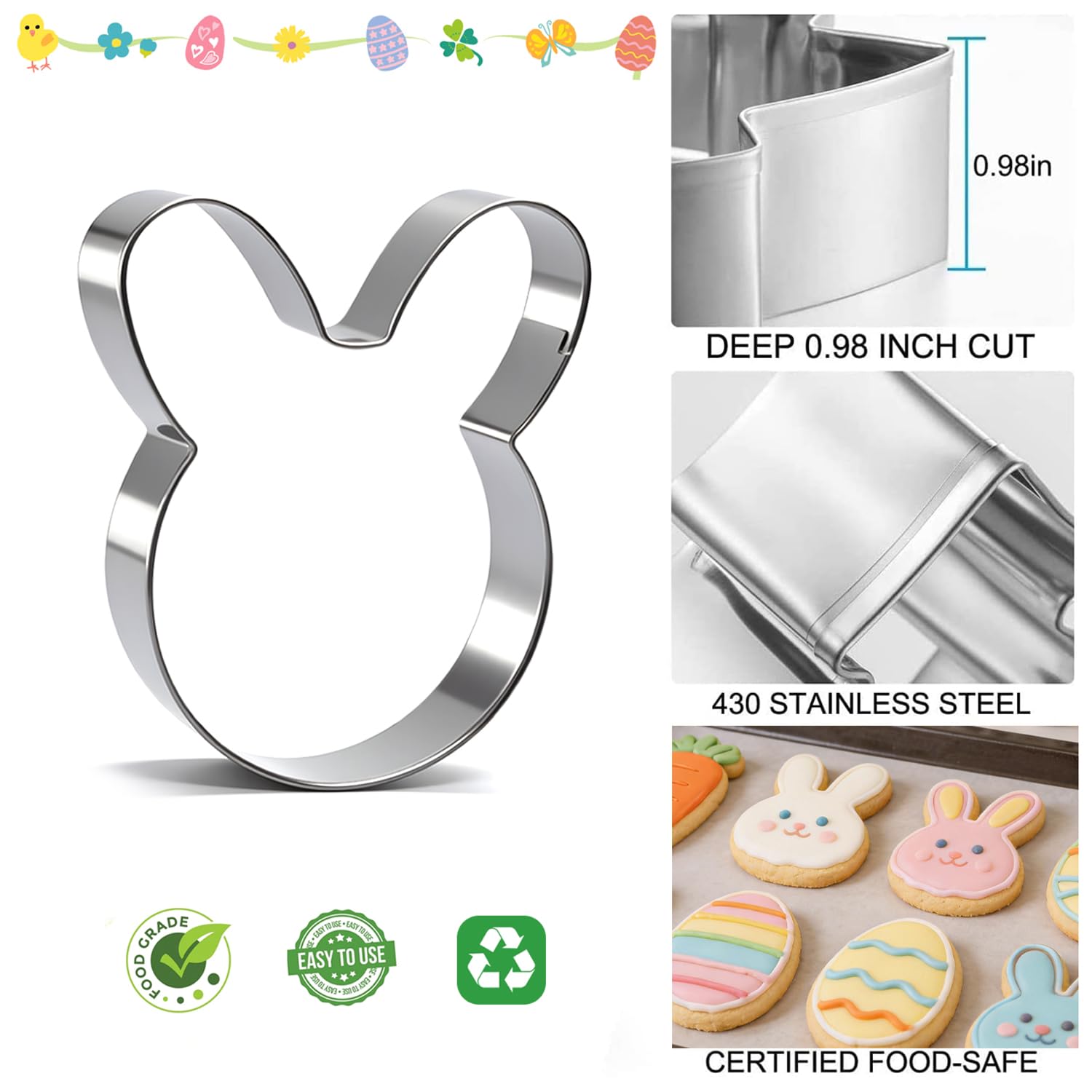 VTUGP Easter cookie cutters Easter egg 4 inch shape