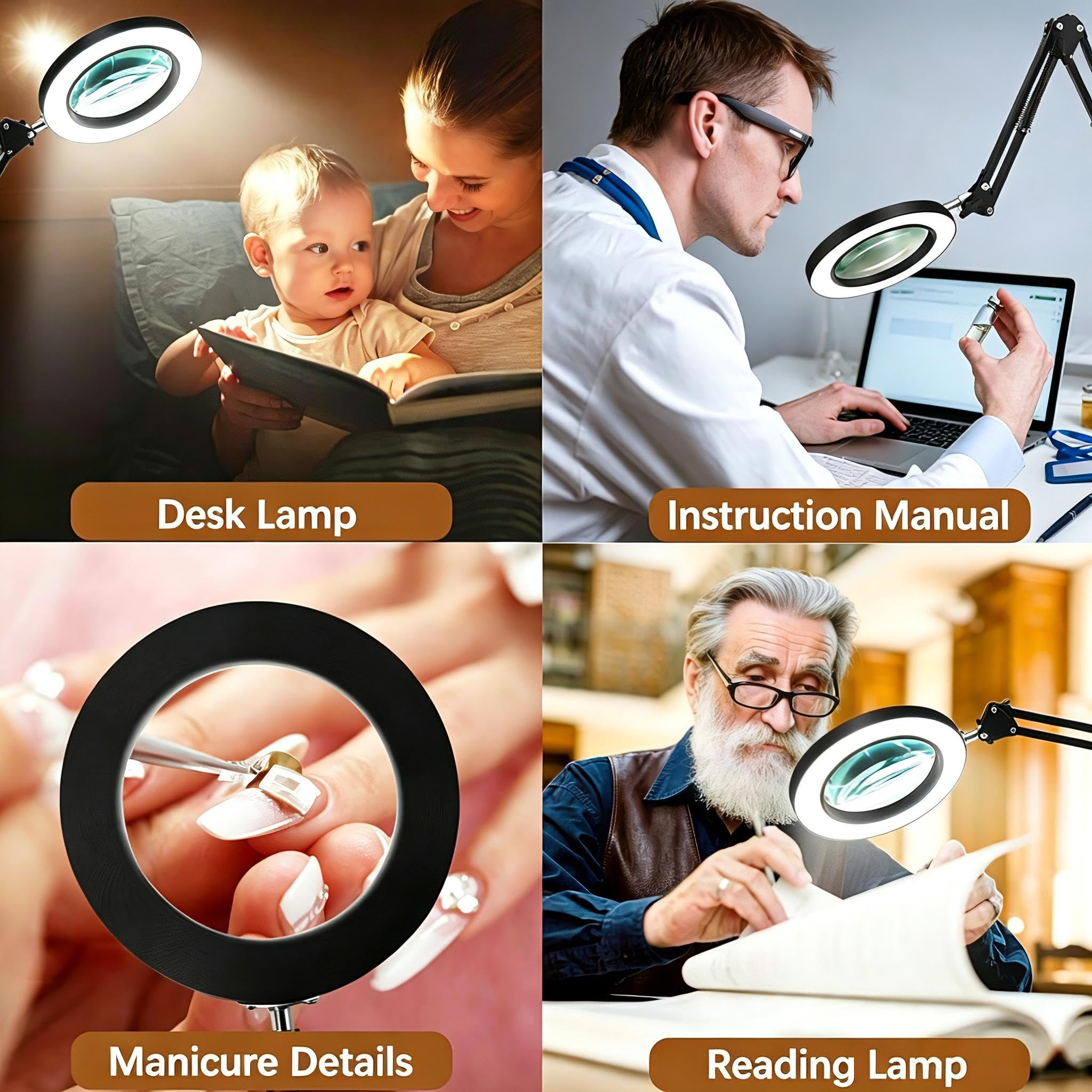 Eye health oriented magnifying lamp for close work