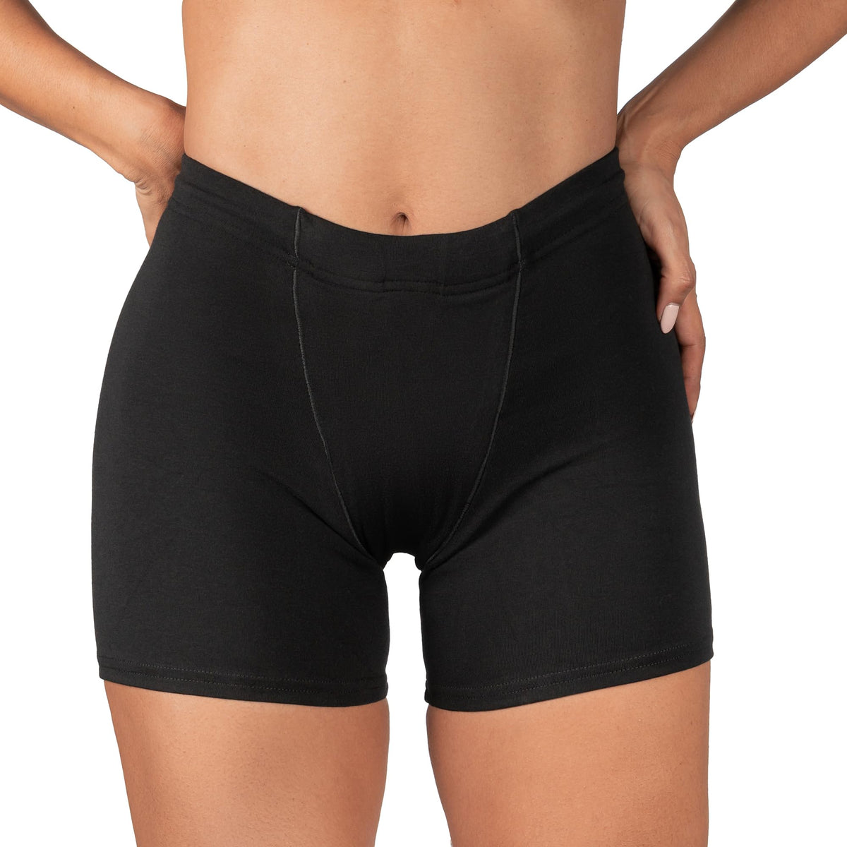 Vulvar Varicosity and Prolapse Support Boy-Leg Brief Black Medium