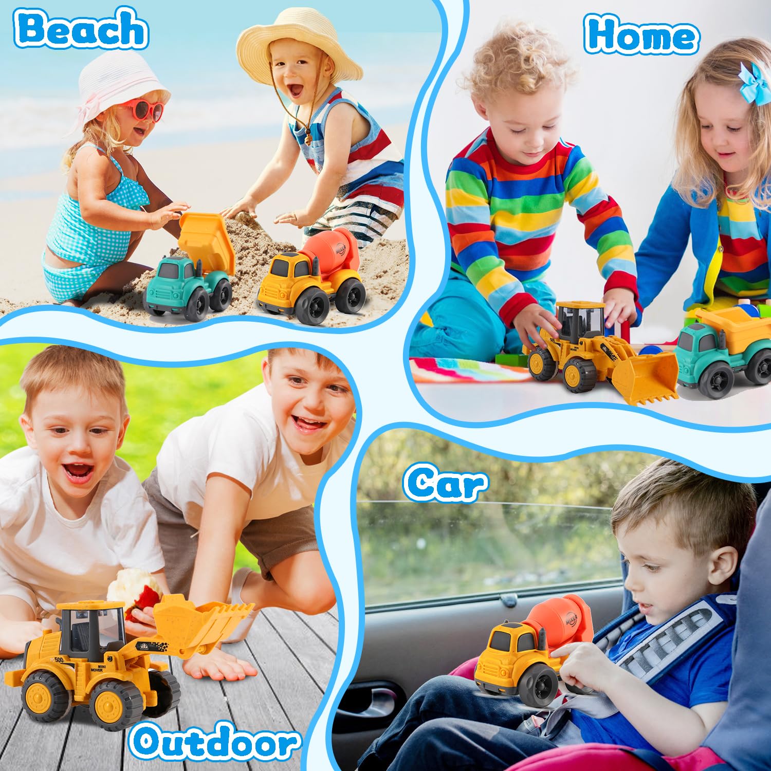 Compact 3-pack toddler cars suitable for preschool hands vusum