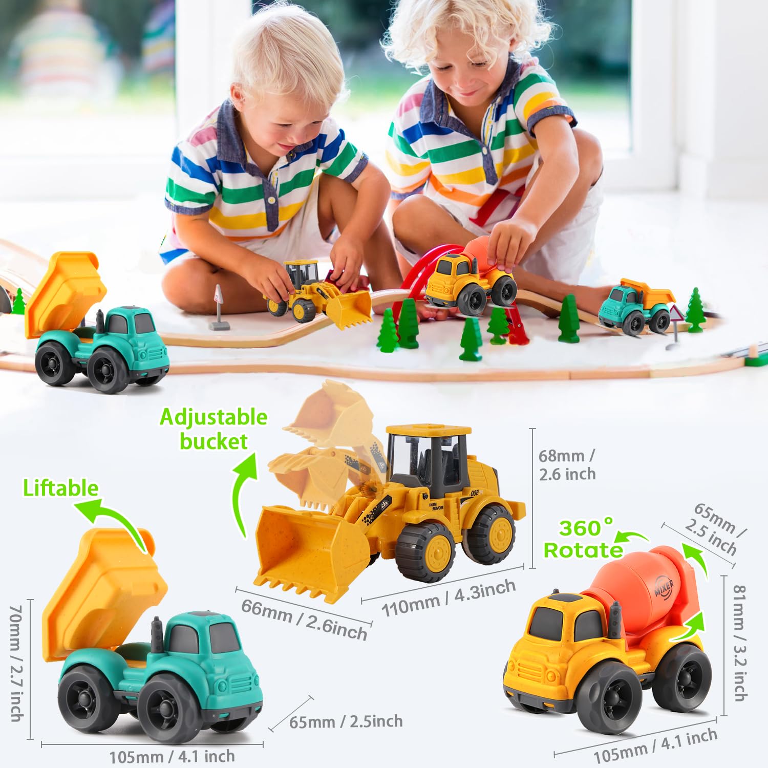 Wheat straw material construction toys for indoor and outdoor play