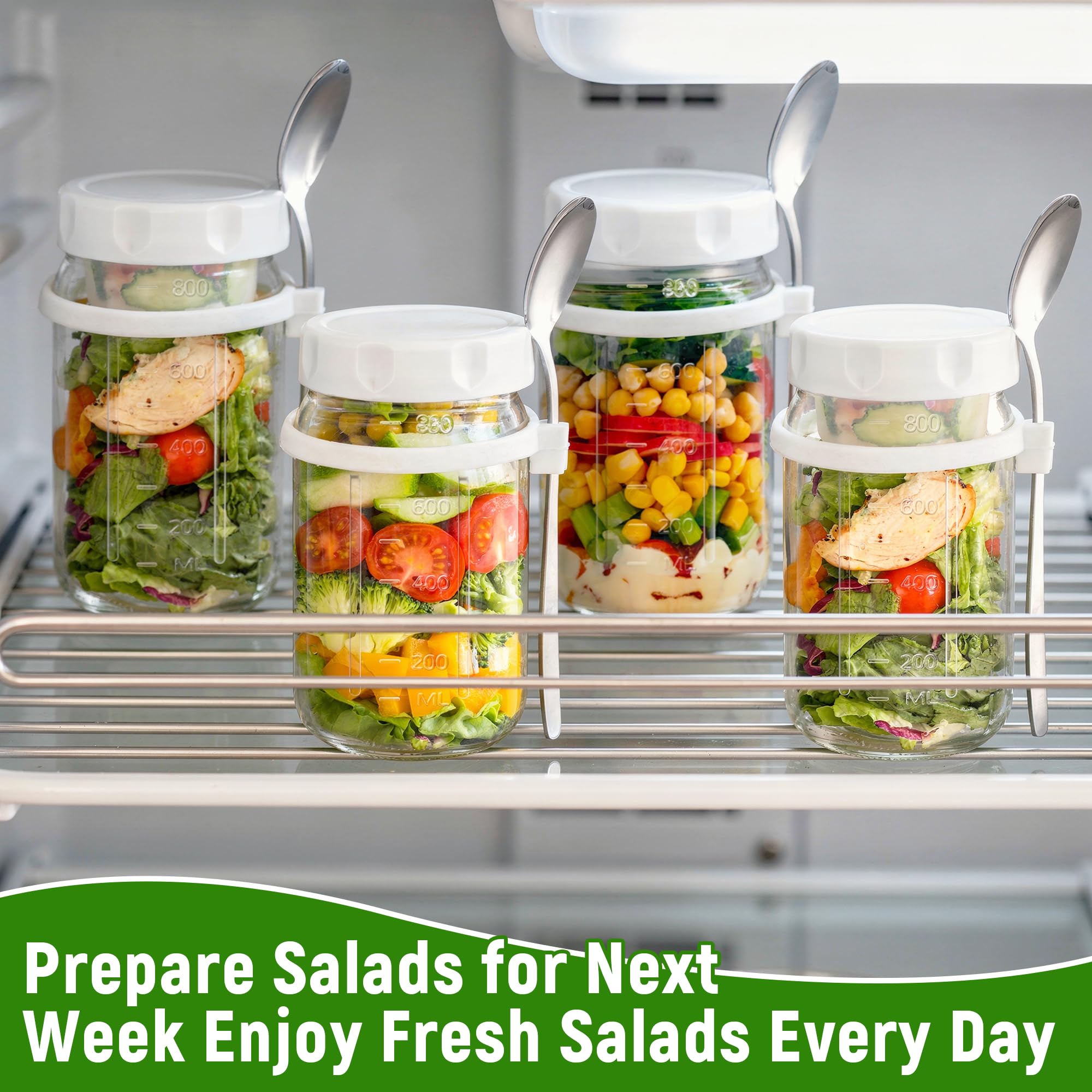 Anti slip bottom portable salad jar for desk or picnic