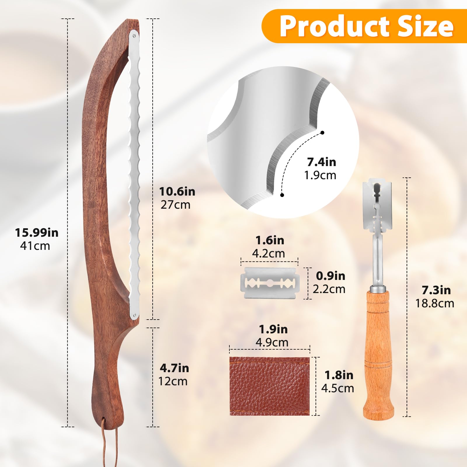 Double serrated bread knife for crusty loaves in the VZZNN set