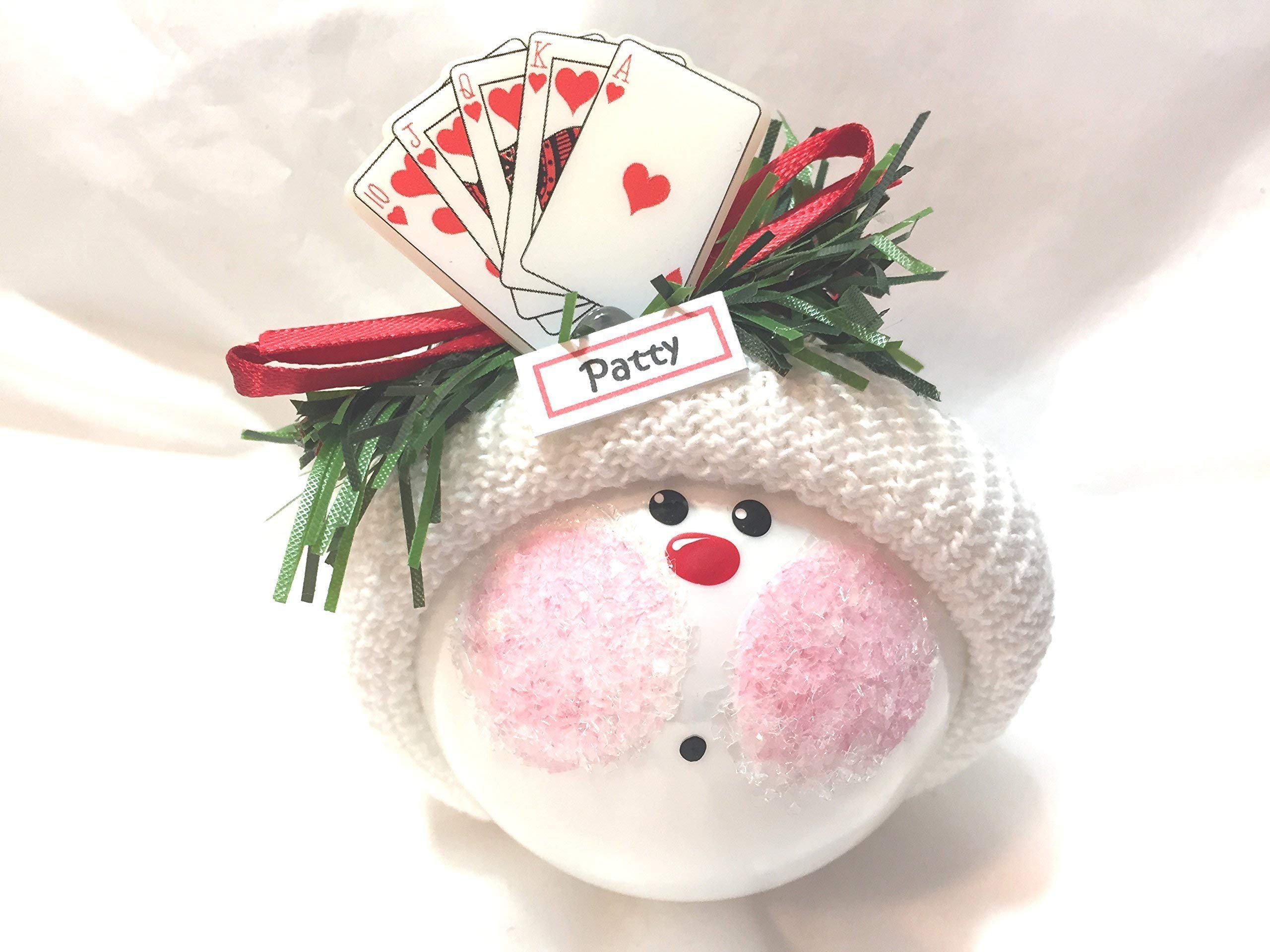 Personalized handmade tag on poker ornament W201 Townsend