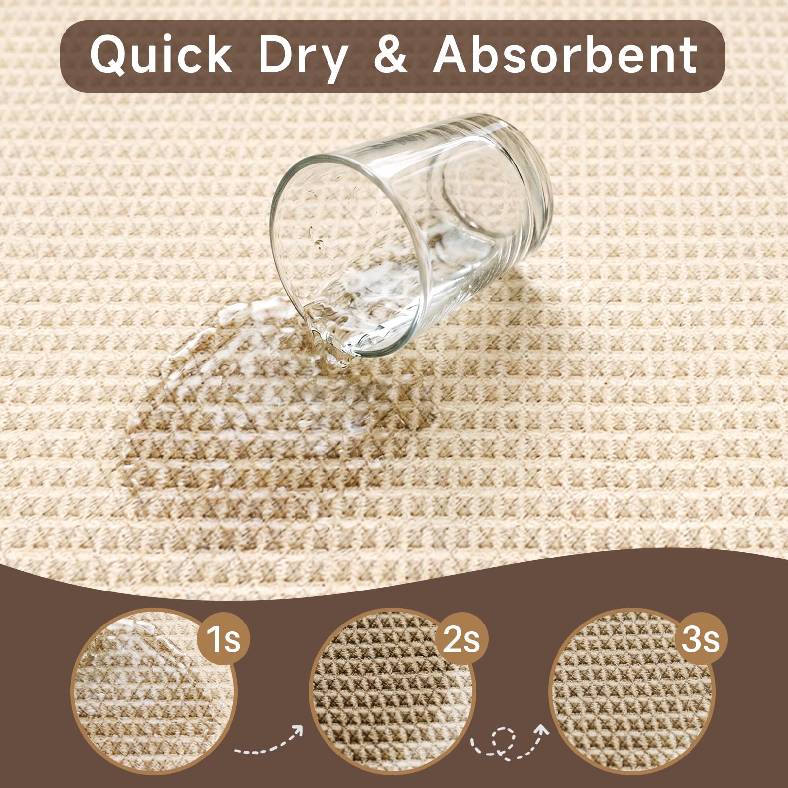 Beige 2x8ft Waffle rug image 8