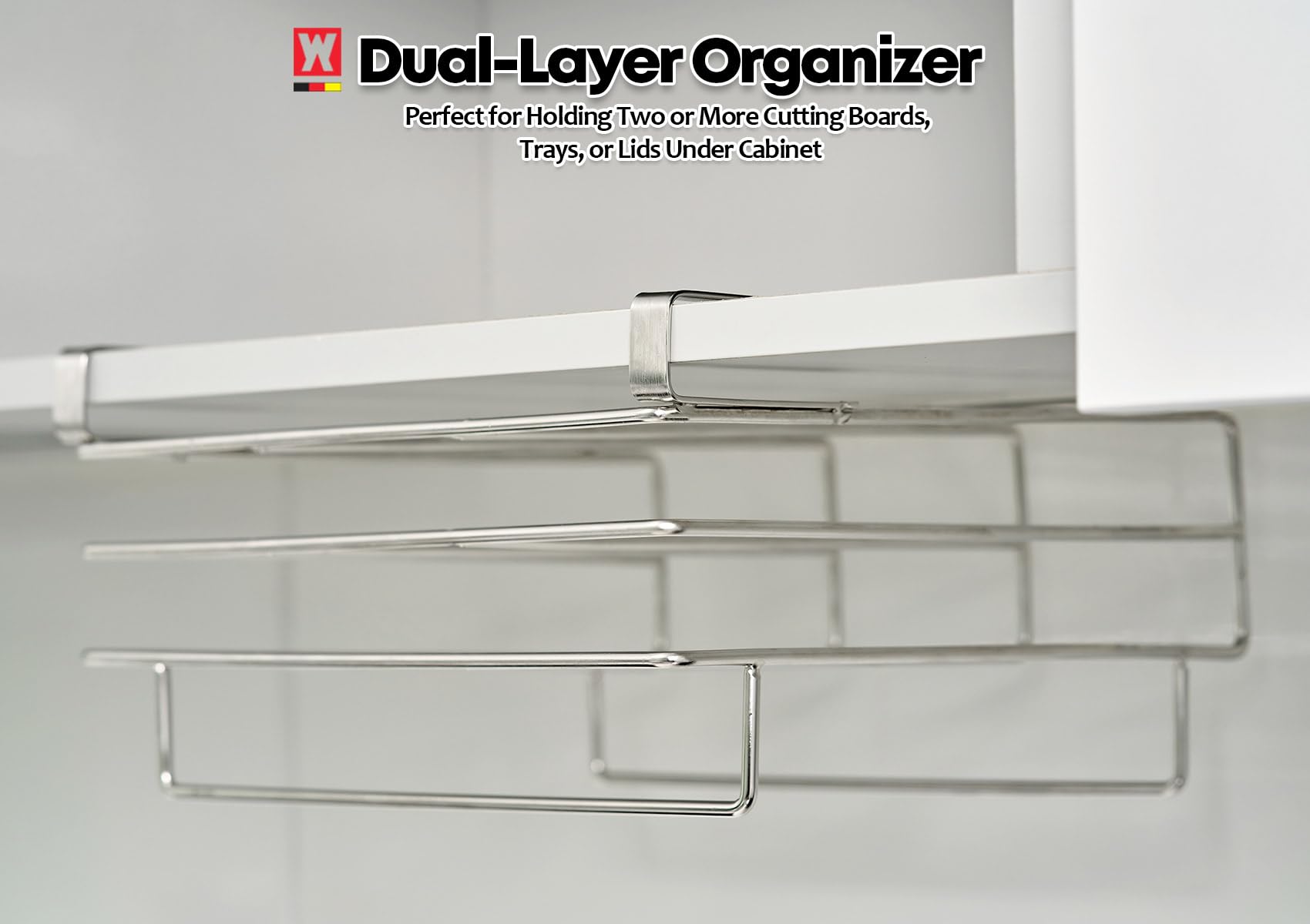Padded hooks protect cabinet surfaces