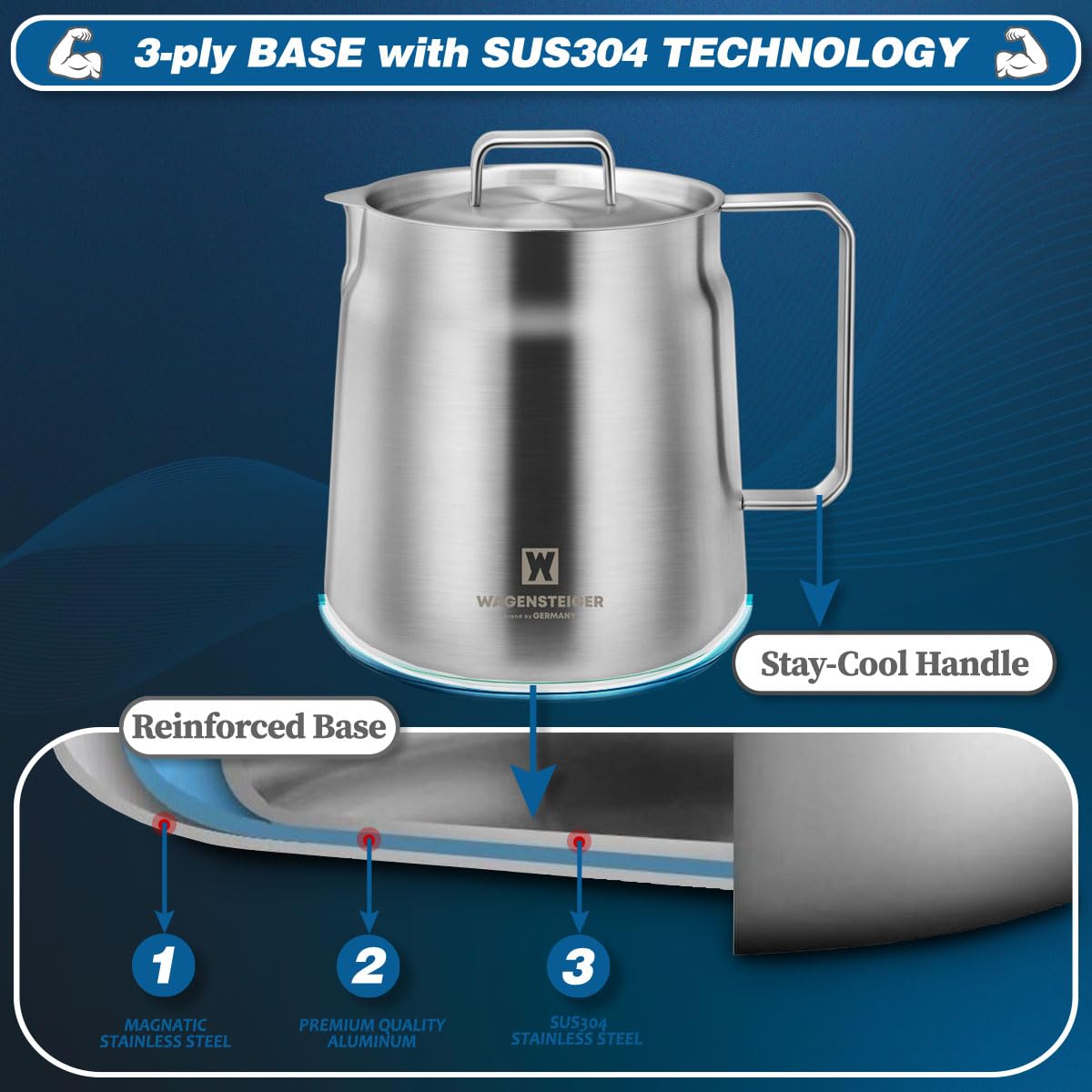 WAGENSTEIGER outdoor camping kettle sturdy portable