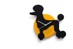 Wagging Tail Poodle Dog Wall Clock silhouette on wall