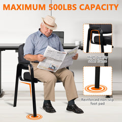 PVC leather CLATINA guest chair with padded arms