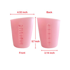 WAKALALA pink silicone measuring cups stacked for storage