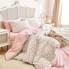 Full size comforter 80 by 90 inches with two pillowcases 20 by 26