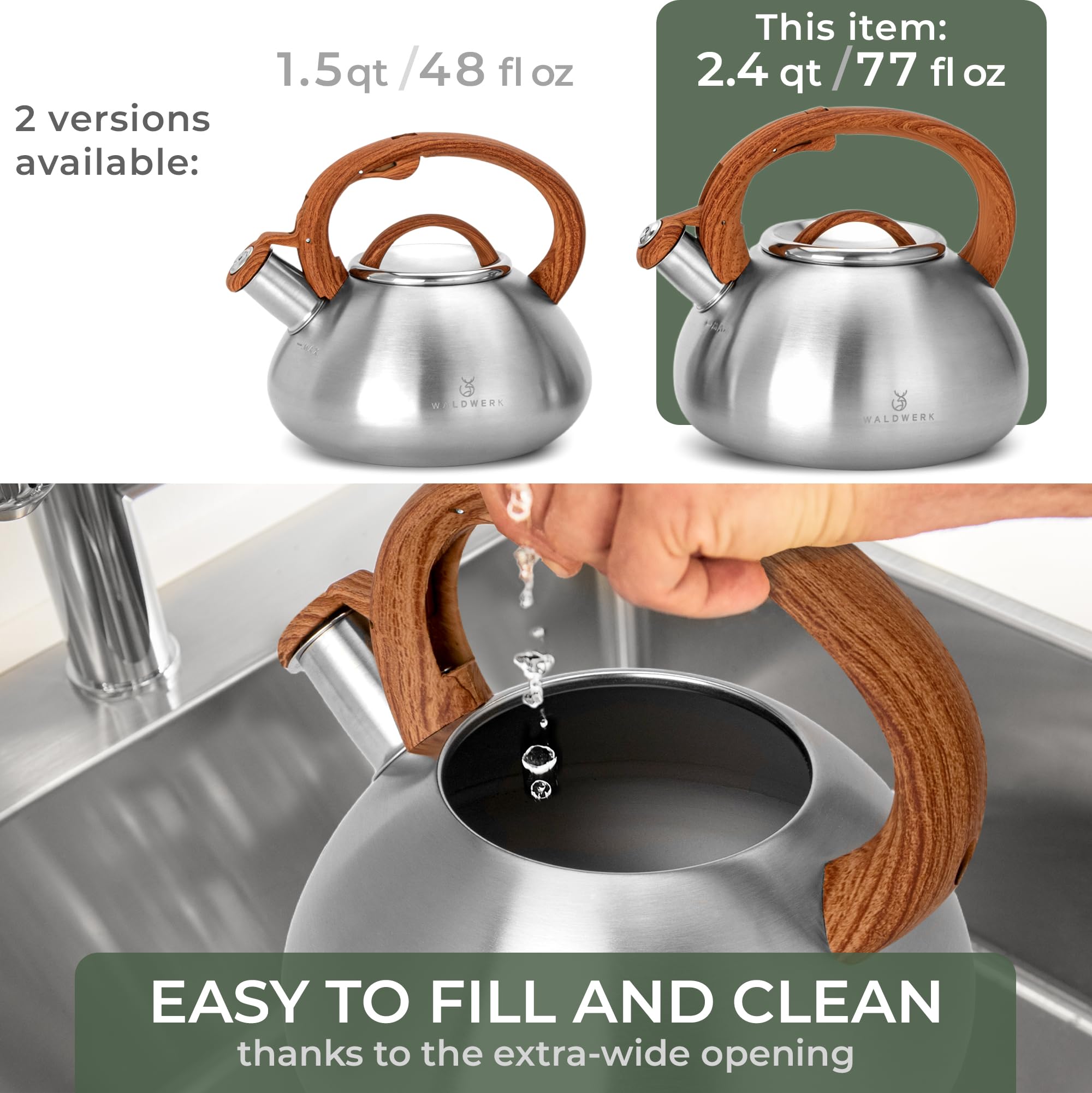 WALDWERK Whistling Tea Kettle for gas stove