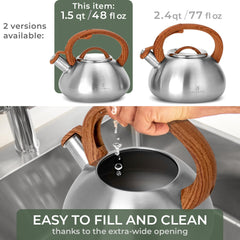 Stainless steel WALDWERK tea kettle for various stovetops