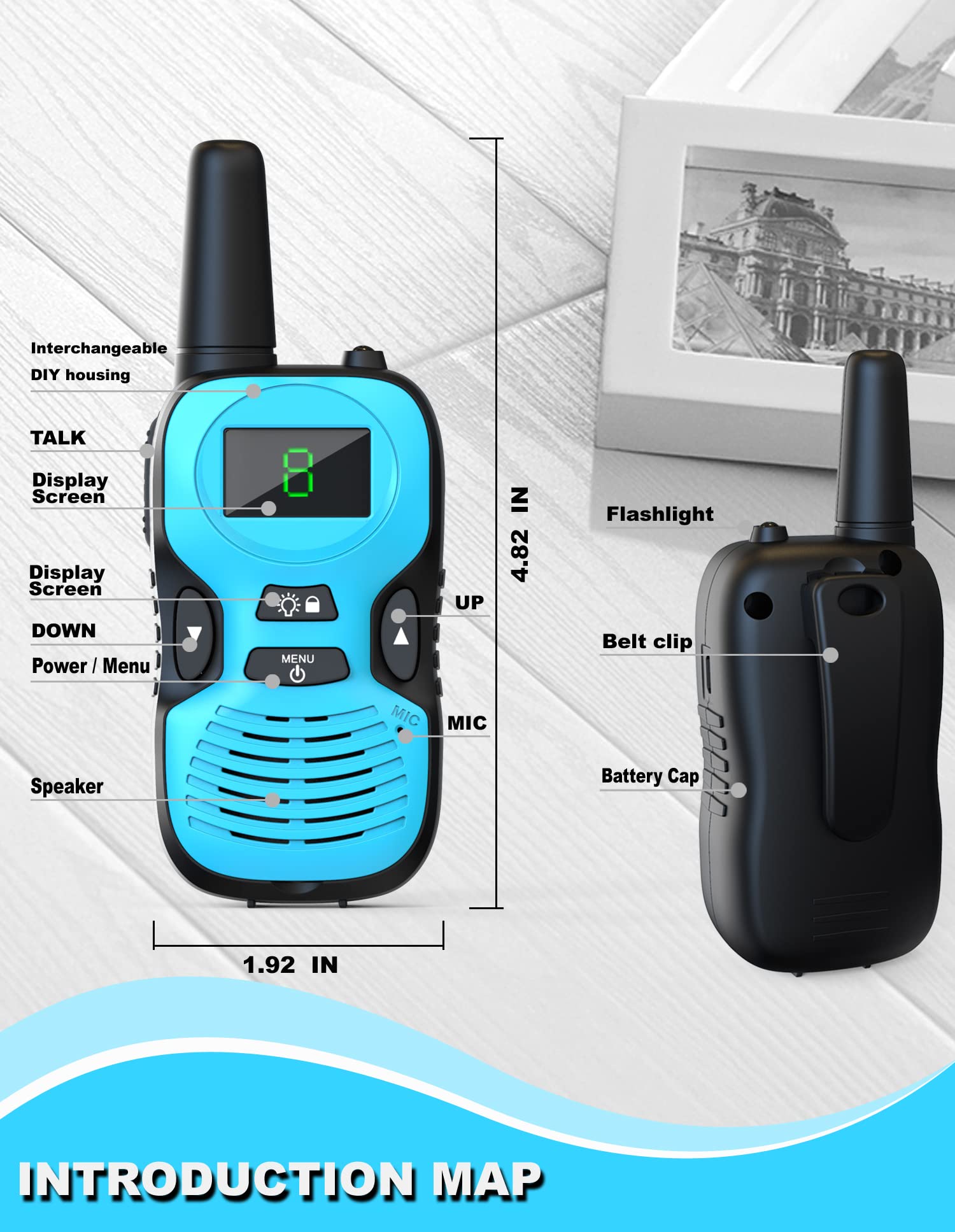 Easy to use walkie talkies for kids one touch call button