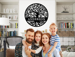 Personalized Tree of Life wall art for indoor or outdoor use