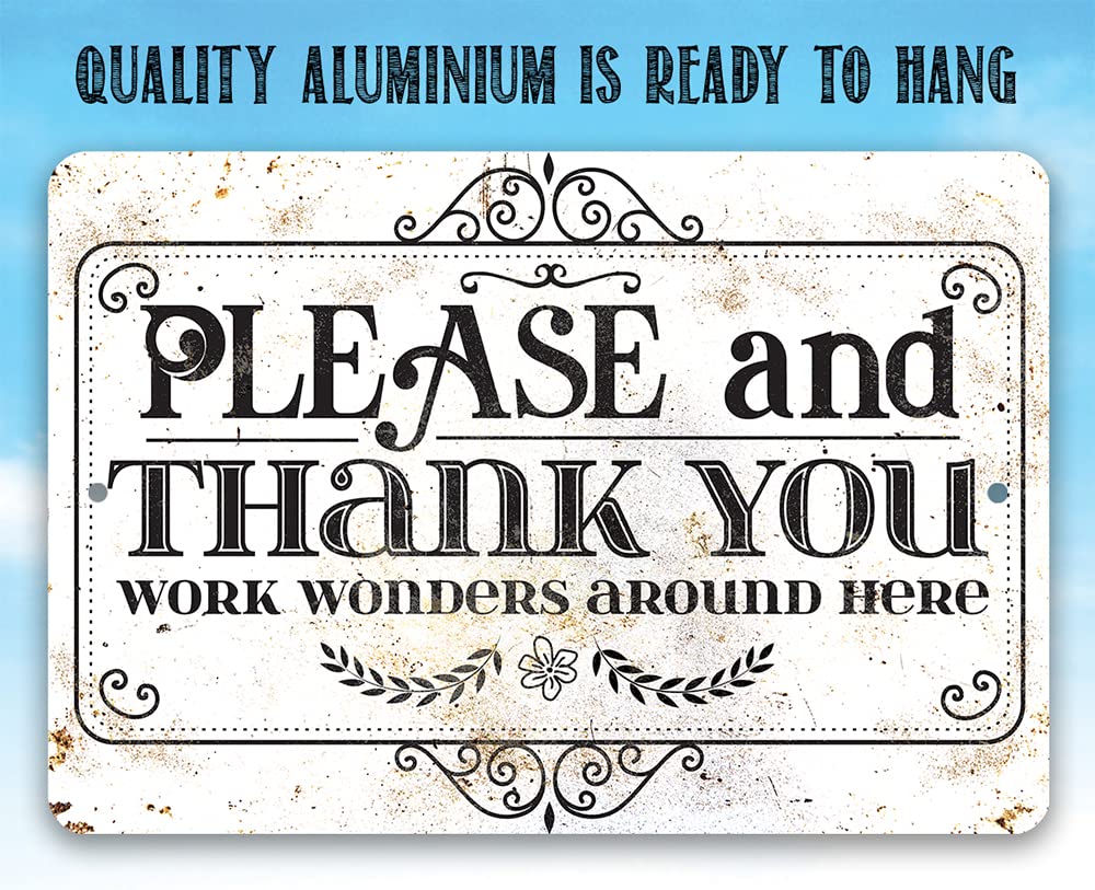 Wall art entryway 8x12 sign Please and Thank You