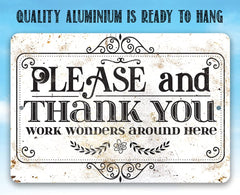 Wall art entryway 8x12 sign Please and Thank You