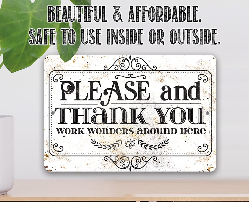 Wall art kitchen 8x12 sign Please and Thank You