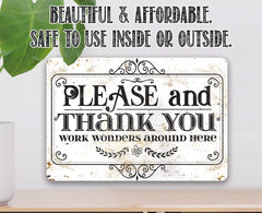Wall art kitchen 8x12 sign Please and Thank You