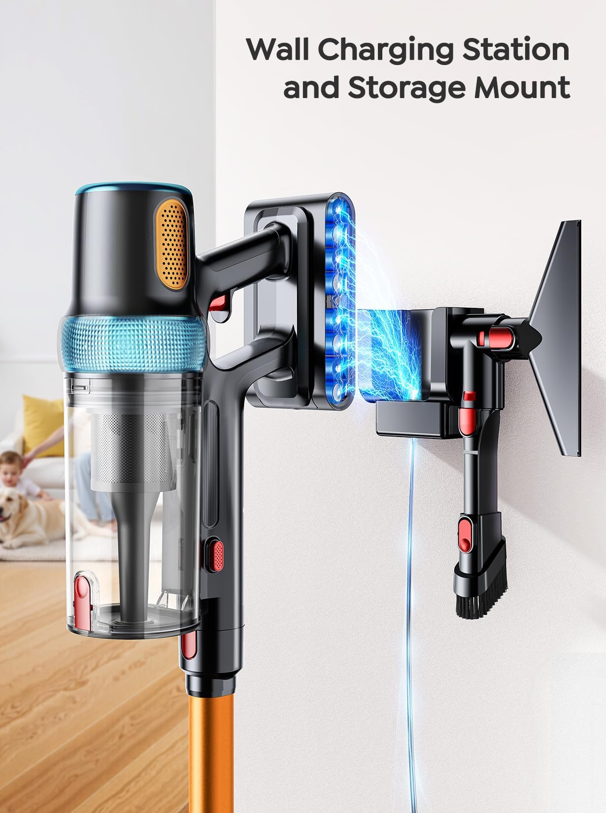 Auto mode detects carpet and hard floor surfaces
