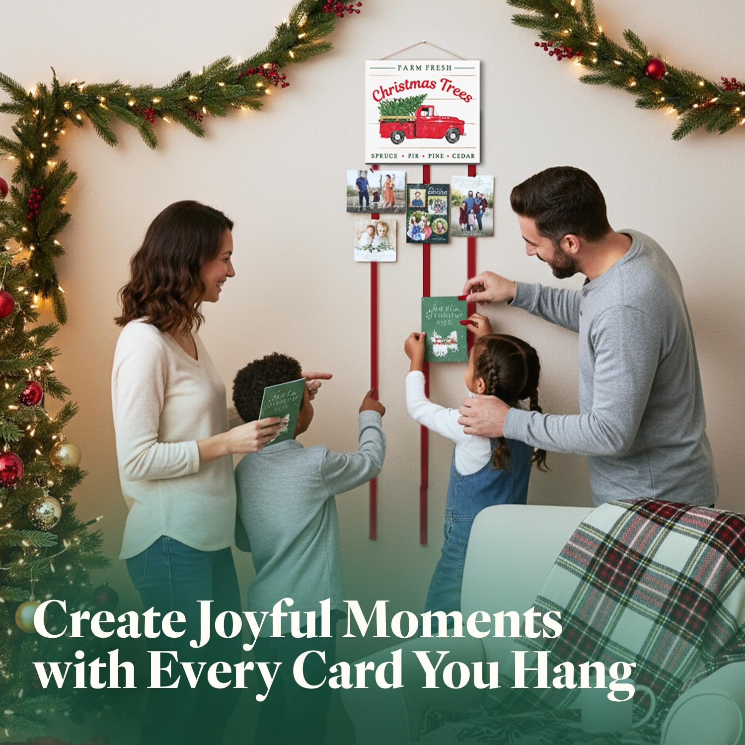 Wall hanging photo display with clips