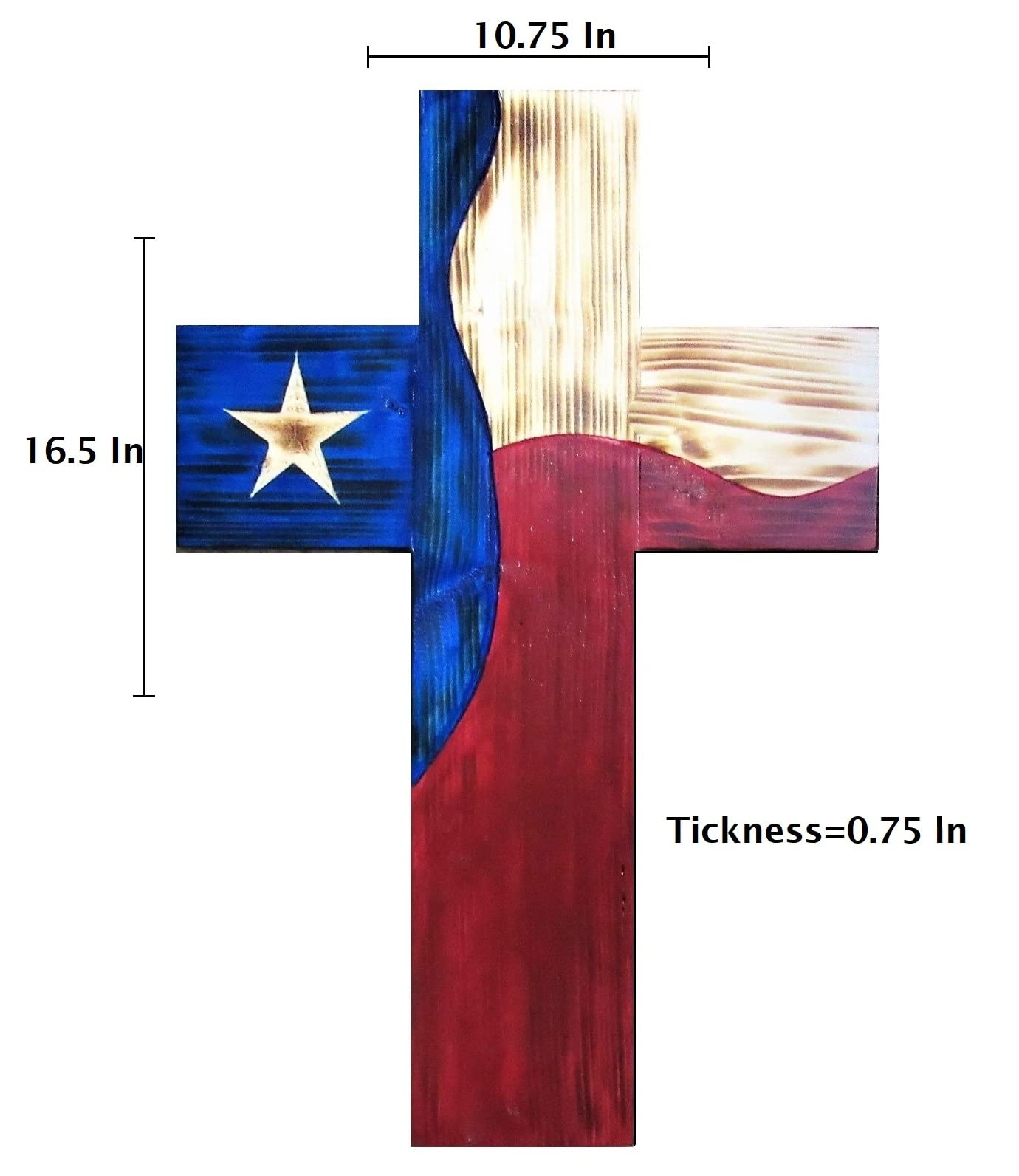 Handcrafted pine wood cross wall hanging