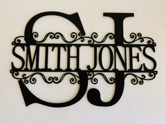 Wall monogram metal art sign for home decor