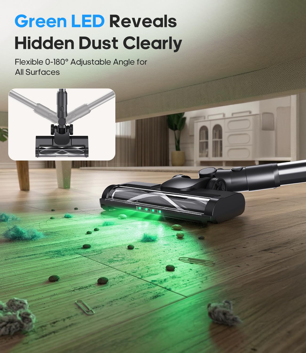 Anti-tangle V-shaped brush with LED light