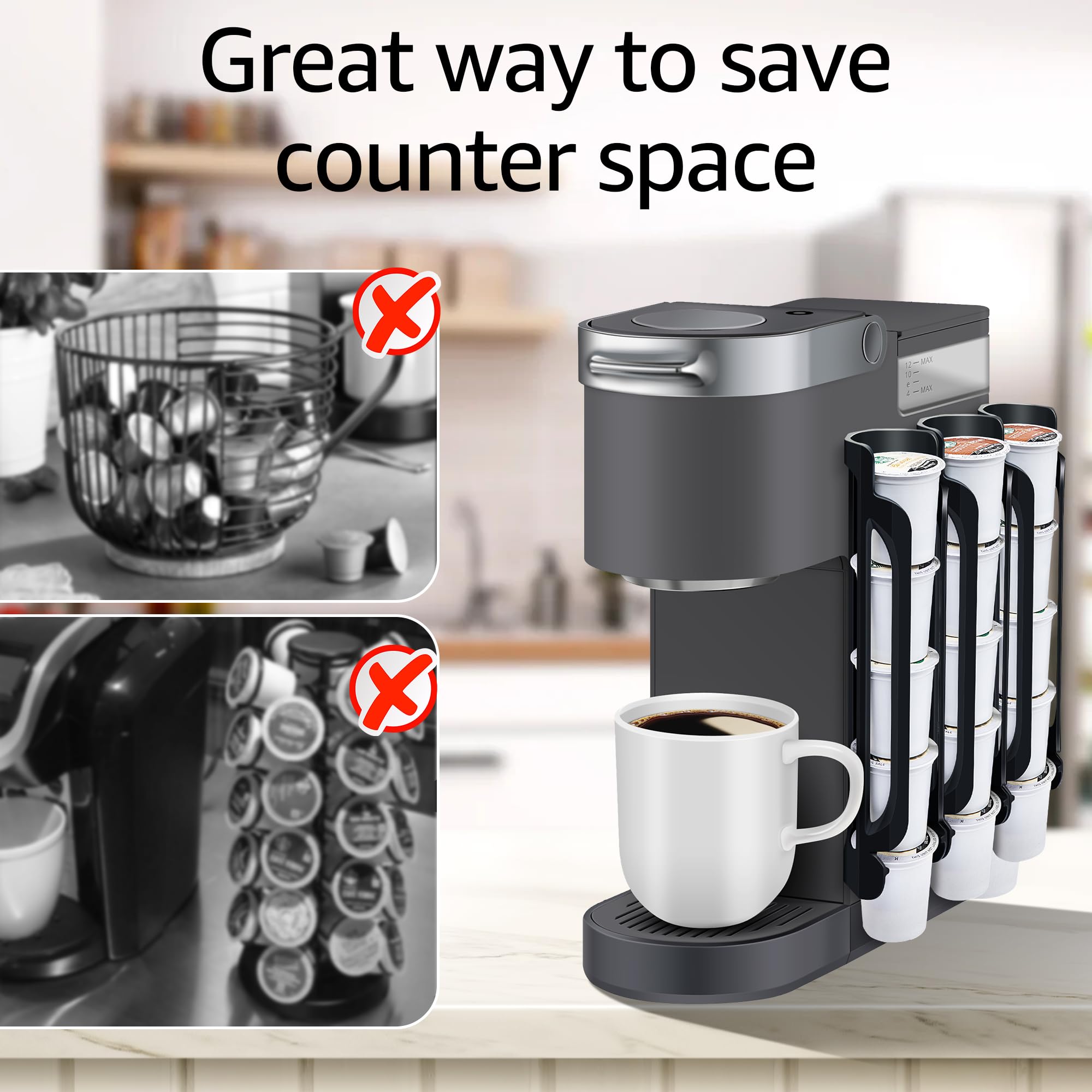 Wall mount compatible K Cup Holder for Keurig