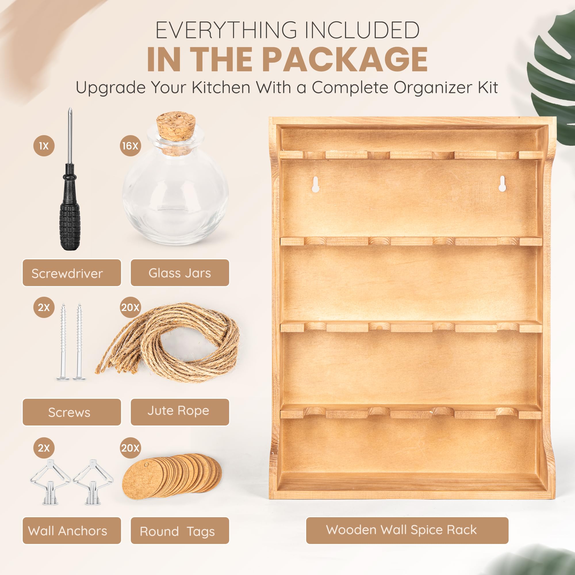 Medium pine spice rack organizer pantry Byers Choice